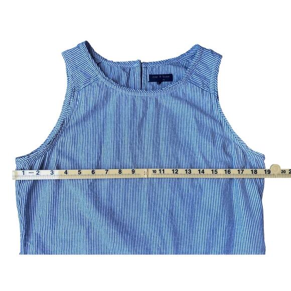Rag & Bone Striped Cotton Linen Tank Top with Crochet Hem – Large - Picture 5 of 12